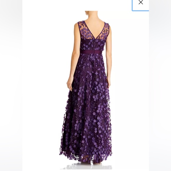Mother of the Bride Eliza J Party Gown 3D floral appliqué Purple 10 Worn Once - Picture 2 of 3